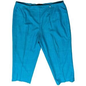 Gallant Vintage Women’s 100% Silk Pants Blue Cropped Lined Plus Sz 26